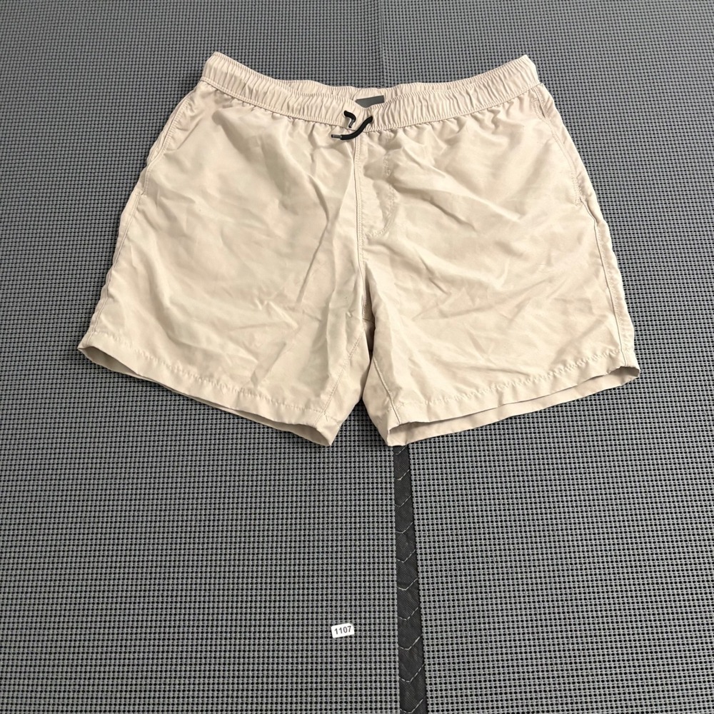 ASOS Mens Swim Shorts Beige Tan Elastic Waist Mesh Lined Trunks Large